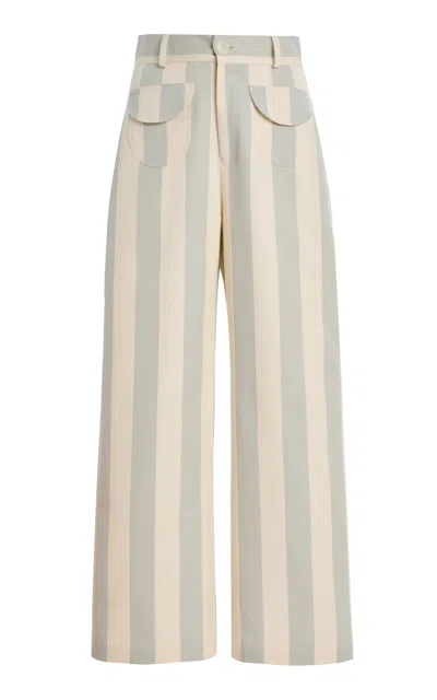 La Veste Parasol Cotton Pants In Gray
