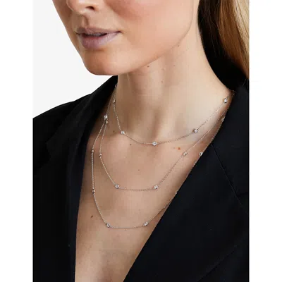 Carat London Womens Petra Sterling-silver And Cubic Zirconia Necklace