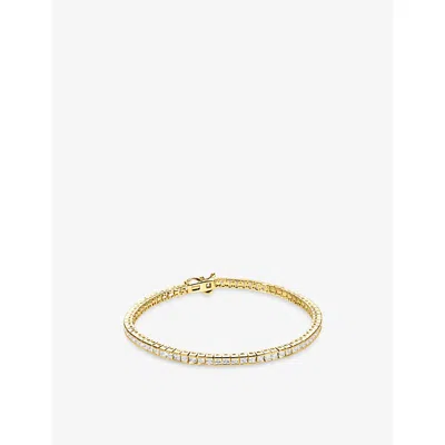 Carat London Womens Kayla Tennis Yellow Gold Vermeil And Cubic Zirconia Bracelet