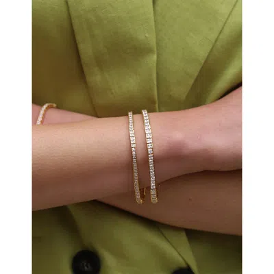 Carat London Womens Kayla Tennis Yellow Gold Vermeil And Cubic Zirconia Bracelet
