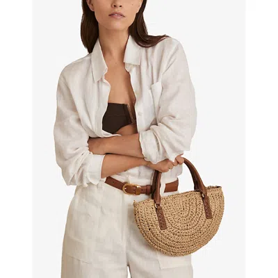 Reiss Womens Natural Eden Raffia Cross-body Bag