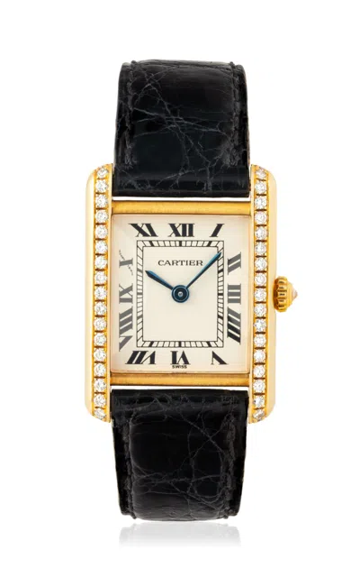 Stephanie Windsor Cartier Tank Louis Vintage Watch In Black