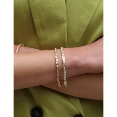 Carat London Womens Kayla Tennis Yellow Gold Vermeil And Cubic Zirconia Bracelet