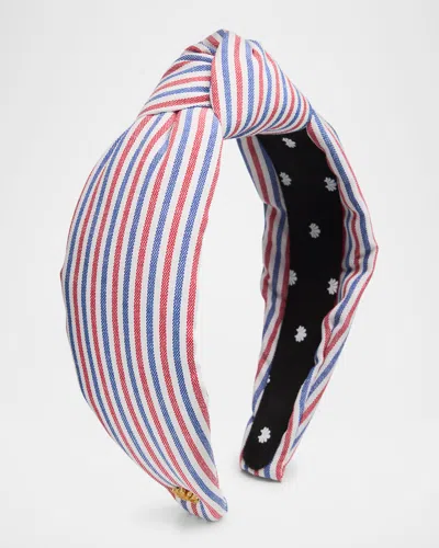 Lele Sadoughi Knotted Stripe Cotton Headband In Multi