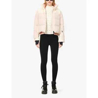 Moncler Womens Pink Stennes Padded Bomber Nylon-down Jacket