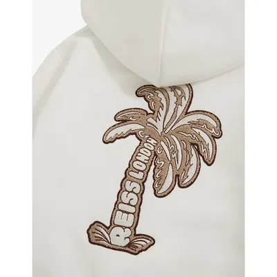 Reiss Off White Manilla Brand-embroidered Cotton-blend Hoody 9 In White