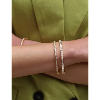 Carat London Womens Kayla Tennis Yellow Gold Vermeil And Cubic Zirconia Bracelet In Gold
