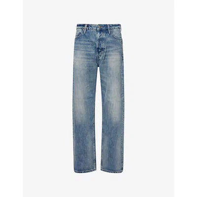 Neuw Mens Light Vintage Indigo River Baggy Bowery Wide-leg Denim Jeans