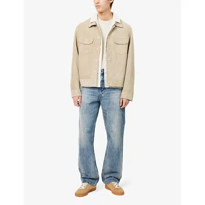 Neuw Mens Light Vintage Indigo River Baggy Bowery Wide-leg Denim Jeans