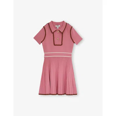 Reiss Pink 9-13 Yrs Twist-piped Knitted Dress In Pink