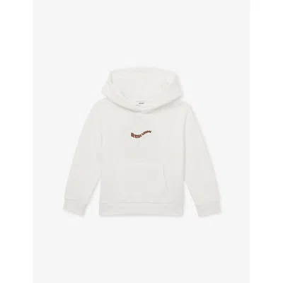 Reiss Off White Manilla Brand-embroidered Cotton-blend Hoody 9