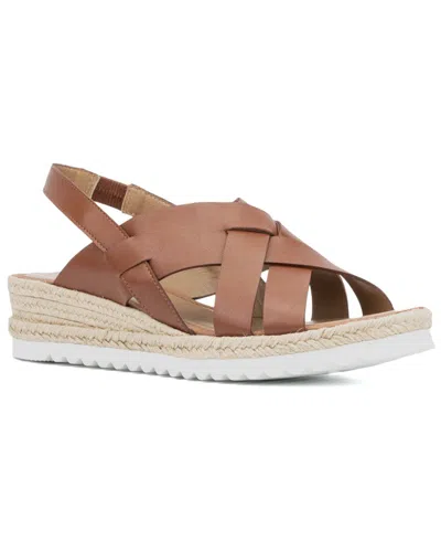 Aquatalia Amaya Water Repellent Slingback Espadrille Wedge Sandal In Brown