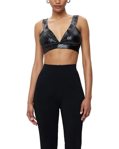 Herve Leger The Teri Sequined Bra Top In Black