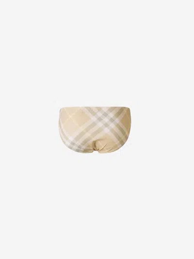 Burberry Checked Motif Swimsuit Briefs In Brown