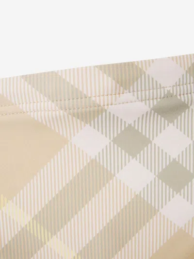 Burberry Checked Motif Swimsuit Briefs In Brown