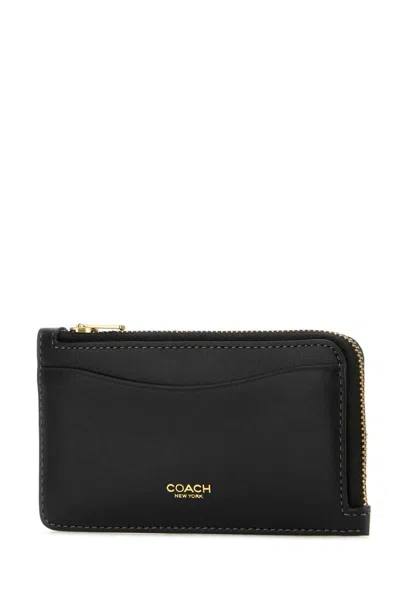 Coach Portacarte In Pelle Nera  Donna In Black