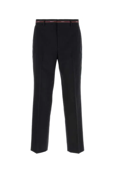 Gucci Midnight Blue Wool Pant In Black