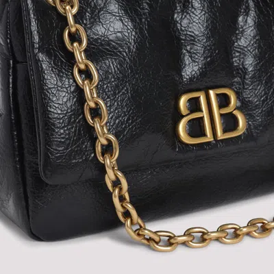Balenciaga Calf Leather Shoulder Bag With Gold-tone Chain Strap In Black