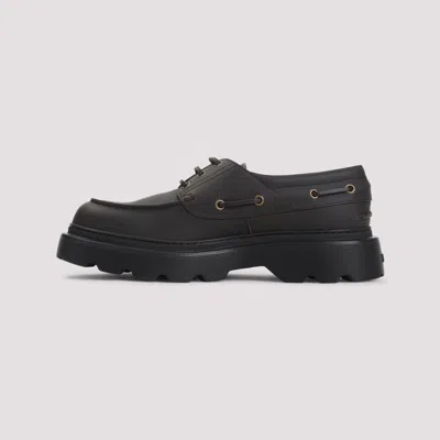 Tod's Leather Loafers Designed For Nautical Wear In Black