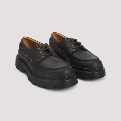 Tod's Leather Loafers Designed For Nautical Wear In Black