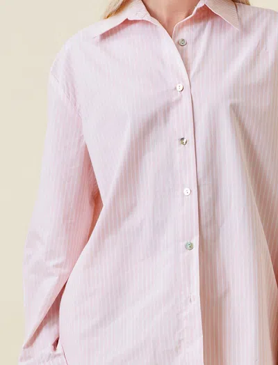 Papinelle French Stripe Full Length Pj Set In Pink