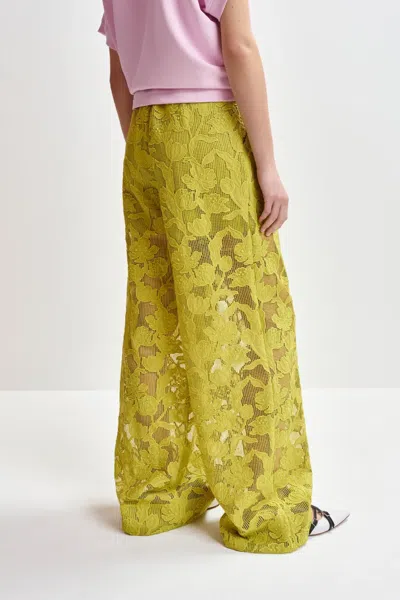 Essentiel Antwerp Henim Wide-leg Pants In Yellow In Green
