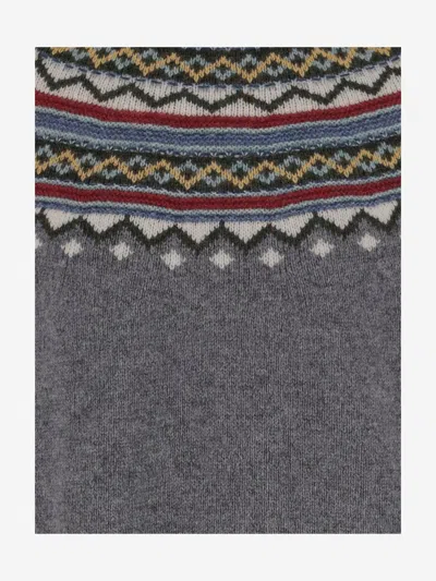 Dsquared2 Wool Sweater With Geometric Pattern In Gray