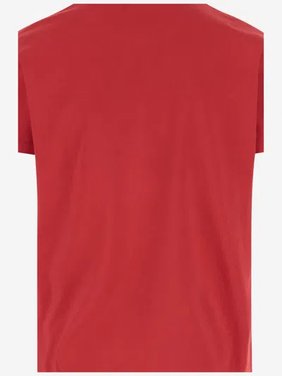 Dsquared2 Red Crewneck T-shirt With Logo Lettering On The Front In Red