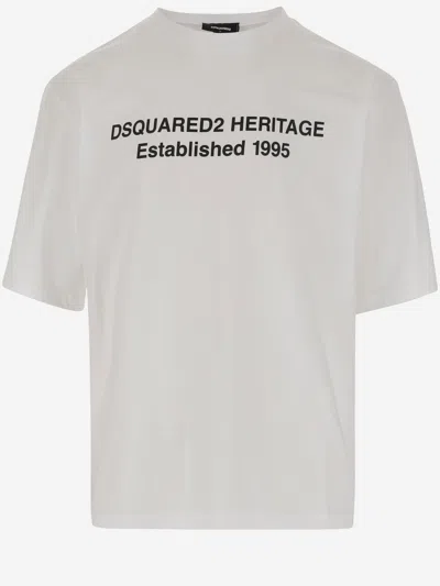 Dsquared2 White Loose Fit Heritage T-shirt In White