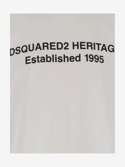 Dsquared2 White Loose Fit Heritage T-shirt In White