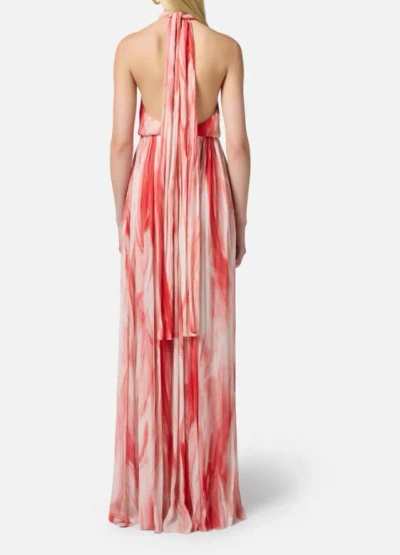 Elisabetta Franchi Halter Neck Maxi Length Printed Tie Detail