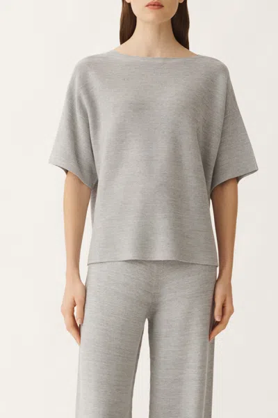 Fabiana Filippi Cotton And Lurex Sweater In Gray