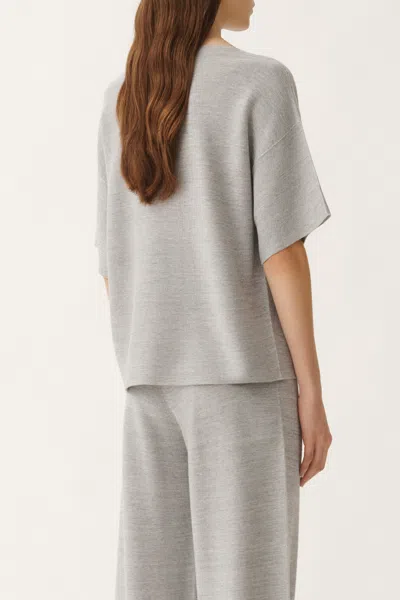 Fabiana Filippi Cotton And Lurex Sweater In Gray