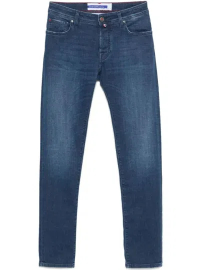 Jacob Cohen Belt Loop Denim Trousers In Blue