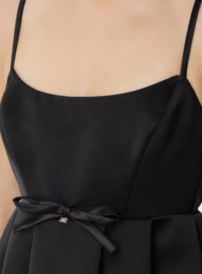 Elisabetta Franchi Dress With Bow In Black