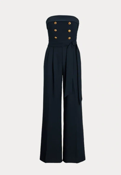 Ralph Lauren Lauren  Jumpsuit In Satin And Crepe In Blue