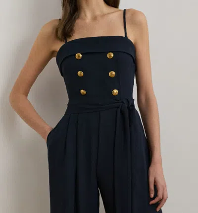 Ralph Lauren Lauren  Jumpsuit In Satin And Crepe In Blue