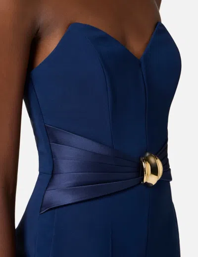 Elisabetta Franchi Jumpsuit With Macro Bow In Blue