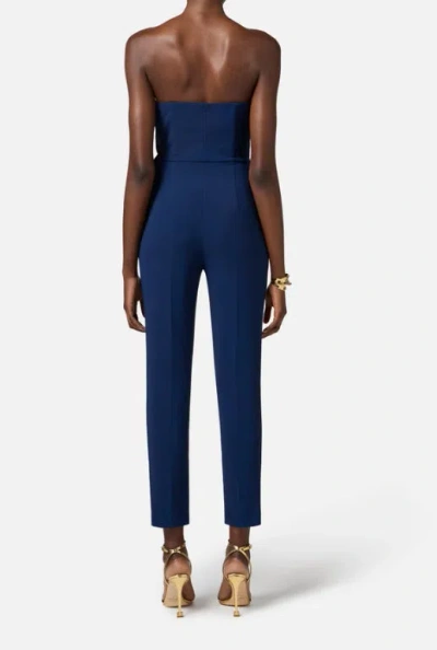 Elisabetta Franchi Jumpsuit With Macro Bow In Blue
