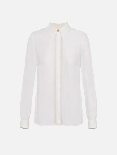 Elisabetta Franchi Shirt With Lettering Bands In White