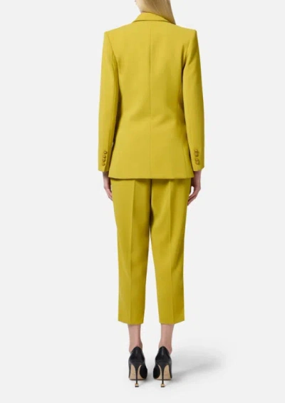 Elisabetta Franchi Suit With Logo Decoration In Yellow