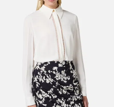 Elisabetta Franchi Shirt With Lettering Bands In White