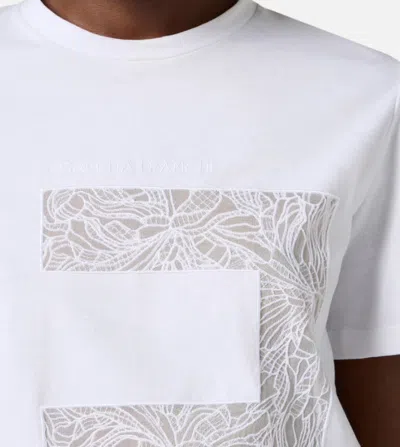 Elisabetta Franchi Jersey T-shirt With Macro Voile Logo In White