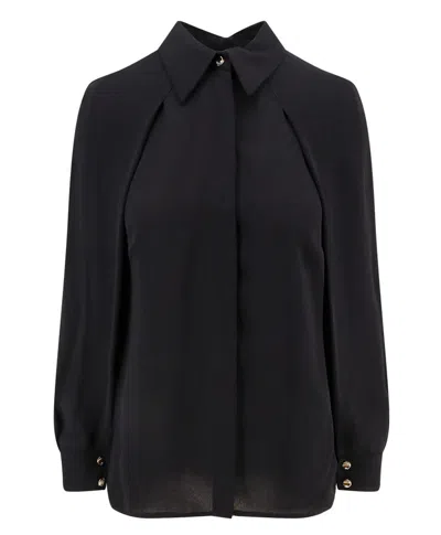 Elisabetta Franchi Shirt With Long Sleeves And Pointed Collar In Black