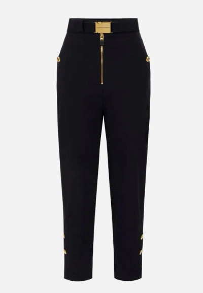 Elisabetta Franchi Black Technical Sailing Pants In Black