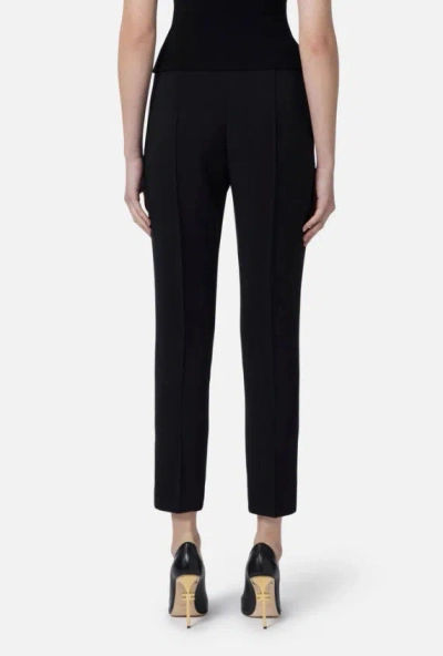 Elisabetta Franchi Trousers With Pockets And Logo Plate In Black