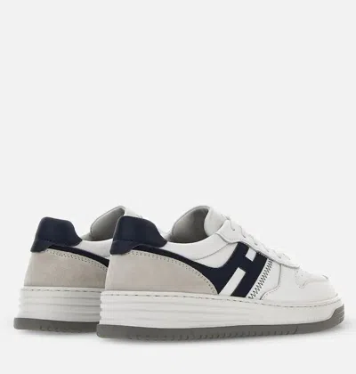 Hogan H630 Leather Sneakers With Contrasting Monogram In White