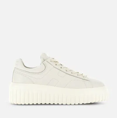 Hogan Logo-embroidered Low-top Sneakers In Neutral