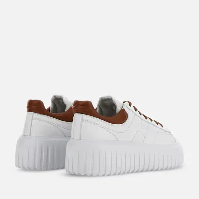Hogan H-stripes Low-top Leather Sneakers In White