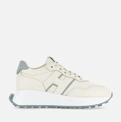 Hogan H641 Leather Sneakers With Branding In Red
